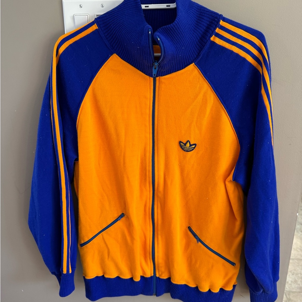Vintage Adidas Vibrant Blue and Orange Jacket